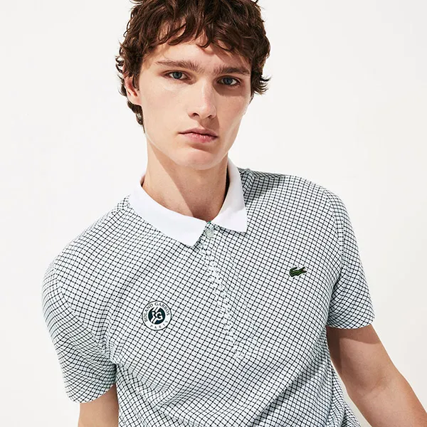 Áo Polo Lacoste Men's Sport Roland Garros Print Cotton Polo Shirt PH3634-YN7 Màu Trắng Kẻ Size M - Thời trang - Vua Hàng Hiệu
