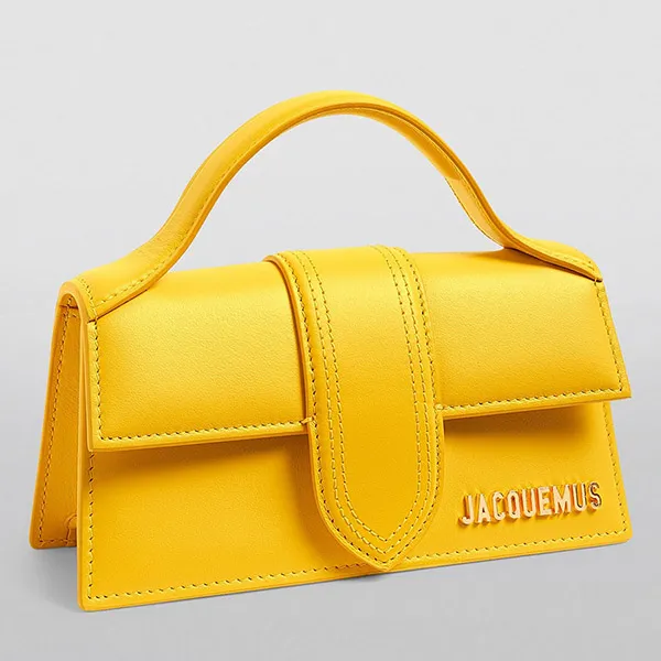 Túi Xách Tay Jacquemus Mini Leather Le Bambino Top-Handle Bag Size 18, Màu Vàng - 3