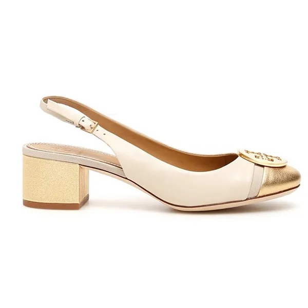 Giày Cao Gót Tory Burch Minnie Slingback Màu Kem Size 37 - Giày - Vua Hàng Hiệu