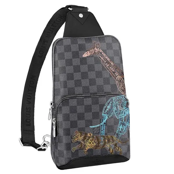 Túi Đeo Chéo Nam Louis Vuitton LV Sling Avenue Bag Damier Graphite Họa Tiết - Túi xách - Vua Hàng Hiệu