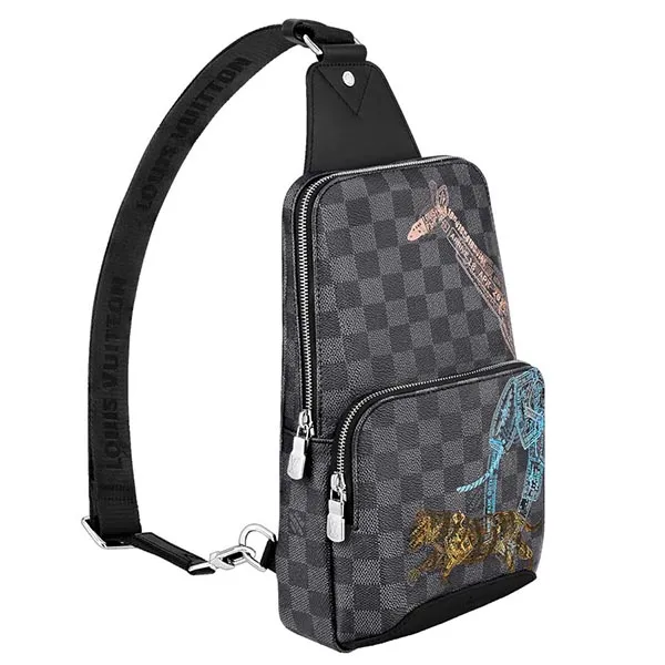 Túi Đeo Chéo Nam Louis Vuitton LV Sling Avenue Bag Damier Graphite Họa Tiết - Túi xách - Vua Hàng Hiệu