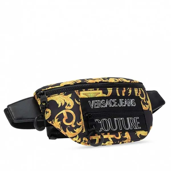 Túi Đeo Hông Versace Jeans Couture Printed Belt Bag Màu Đen Vàng