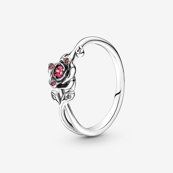 Nhẫn Pandora Disney Beauty And The Beast Rose Ring Màu Bạc - 3
