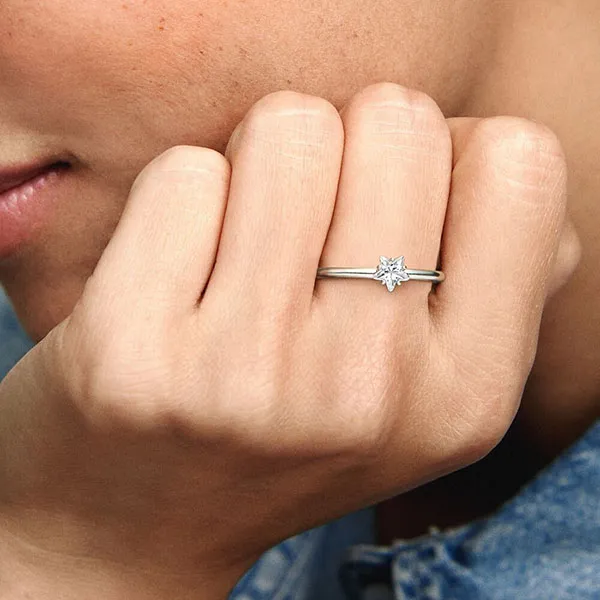 Nhẫn Pandora Celestial Sparkling Star Solitaire Ring 190026C01 Màu Bạc - Trang sức - Vua Hàng Hiệu