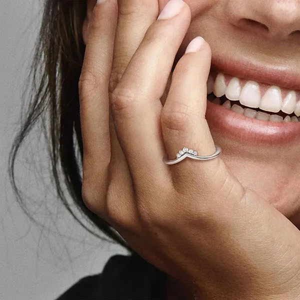 Nhẫn Nữ Pandora Tiara Wishbone Ring Màu Bạc