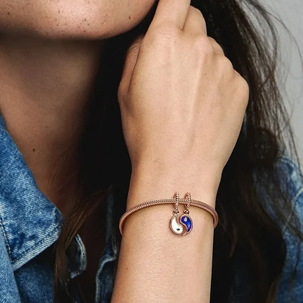 Hạt Vòng Charm Pandora Splittable Yin & Yang Sparkling Dangle 780098C01 Màu Vàng Hồng - Trang sức - Vua Hàng Hiệu