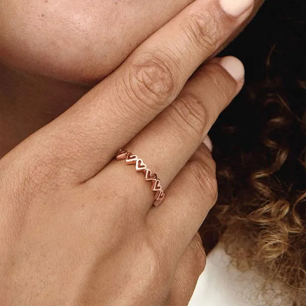 Nhẫn Pandora Freehand Hearts Ring Màu Vàng Hồng Size 50 - Trang sức - Vua Hàng Hiệu