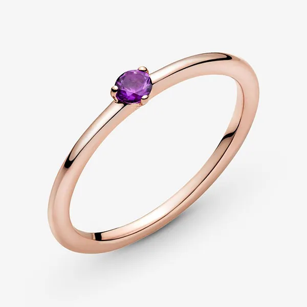 Nhẫn Nữ Pandora Purple Solitaire Ring Đính Pha Lê Màu Tím Size 52