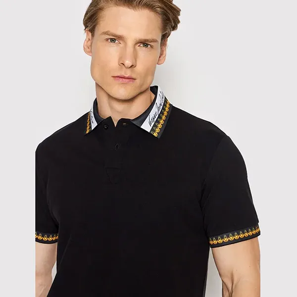 Áo Polo Versace Jeans Couture Garland 72GAGT06 Czarny Regular Fit Màu Đen