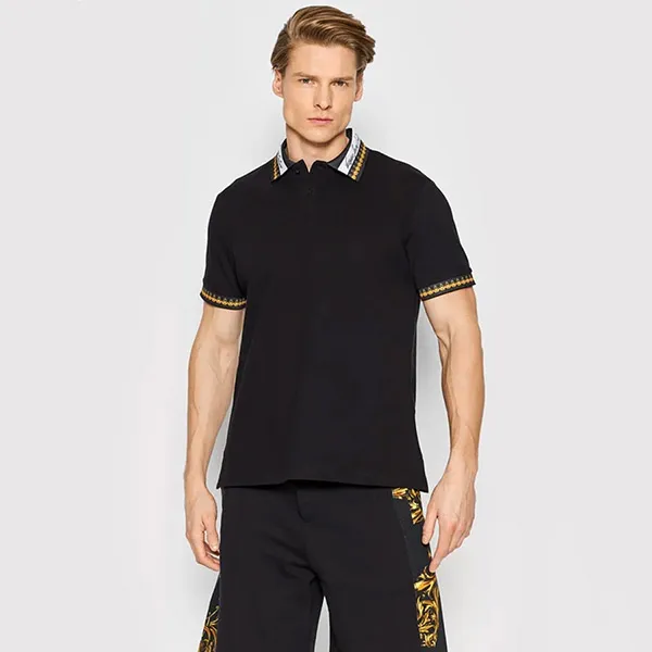 Áo Polo Versace Jeans Couture Garland 72GAGT06 Czarny Regular Fit Màu Đen