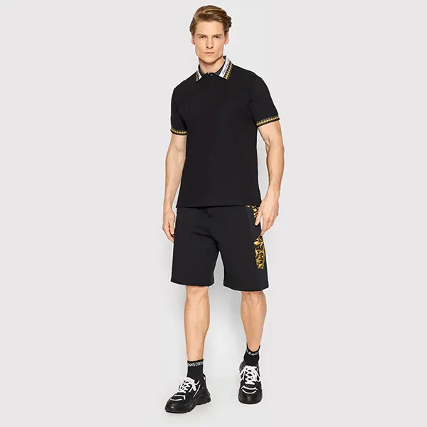 Áo Polo Versace Jeans Couture Garland 72GAGT06 Czarny Regular Fit Màu Đen