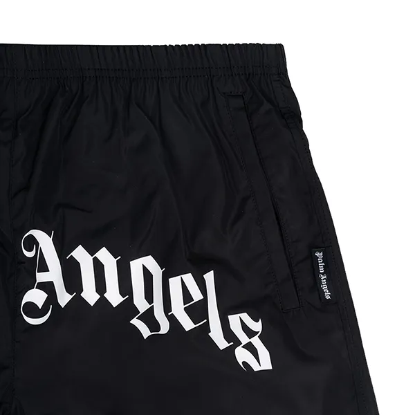 Quần Shorts Palm Angels Logo Printed Straight PMFA005C99FAB001 1001 Màu Đen