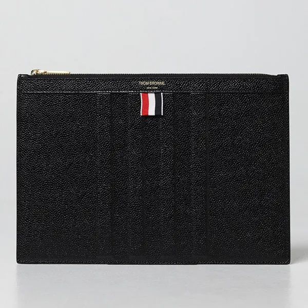 Túi Clutch Thom Browne Leather Small Document Holder Pouch MAC134A00198 001 Màu Đen