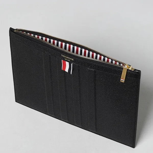 Túi Clutch Thom Browne Leather Small Document Holder Pouch MAC134A00198 001 Màu Đen