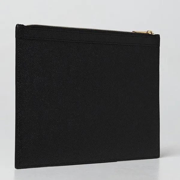 Túi Clutch Thom Browne Leather Small Document Holder Pouch MAC134A00198 001 Màu Đen