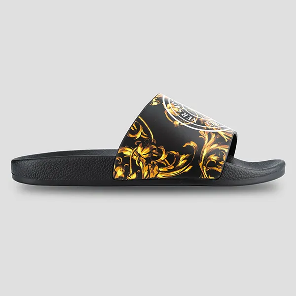 Dép Versace Jeans Couture Logo Vàng V 72YA3SQ5 Màu Đen Size 40