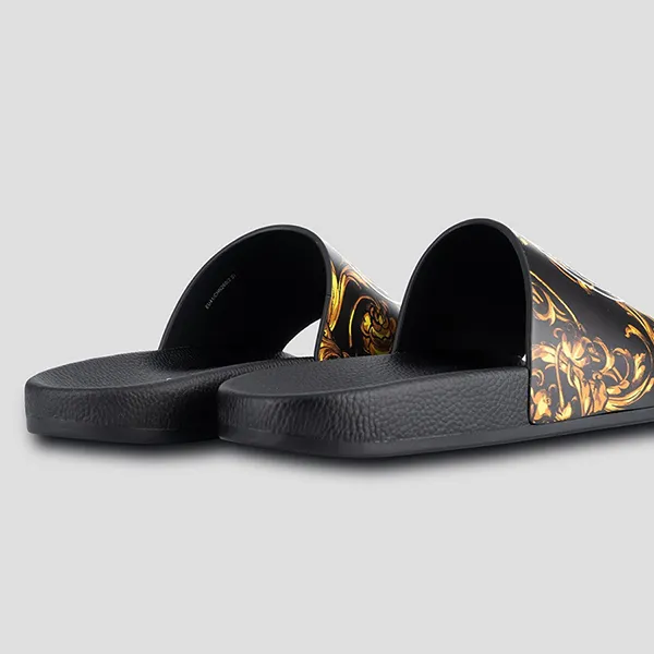 Dép Versace Jeans Couture Logo Vàng V 72YA3SQ5 Màu Đen Size 40