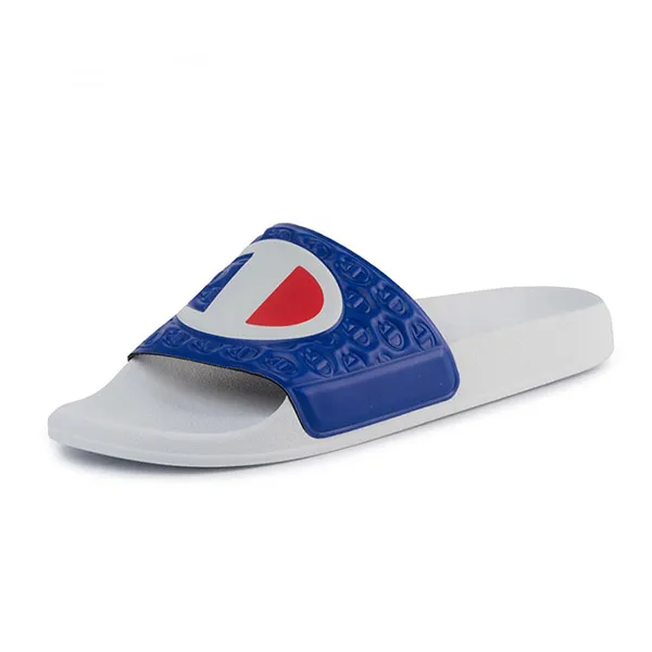 Dép Champion White & Navy Slide Sandals Màu Trắng Xanh - Dép - Vua Hàng Hiệu