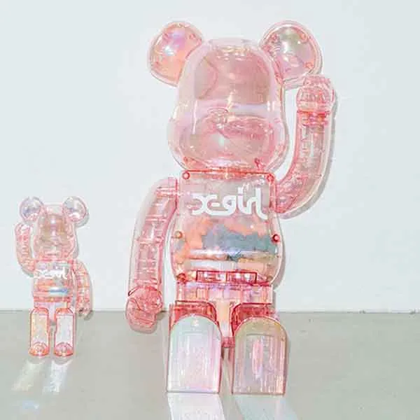 Đồ Chơi Mô Hình Bearbrick X-Girl 2020 Màu Hồng Size 100% + 400%
