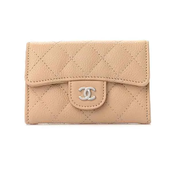 Ví Chanel Caviar Quilted Flap Card Holder Wallet Beige Màu Be - Túi xách - Vua Hàng Hiệu