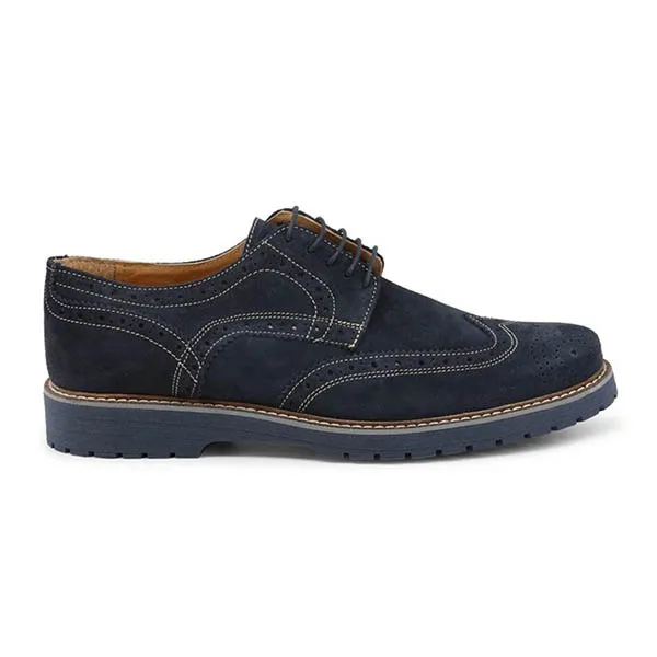 Giày Tây Nam Duca Di Morrone Da Lộn TANCREDI_BLU Màu Xanh Navy Size 40
