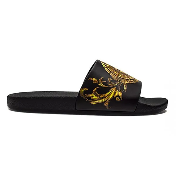 Dép Versace Jeans Couture Sun Black 72YA3SQ4 ZS203 G89 Màu Vàng Đen Size 41