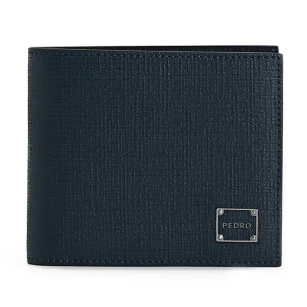 Ví Nam Pedro Textured Leather Wallet Navy Màu Xanh Navy