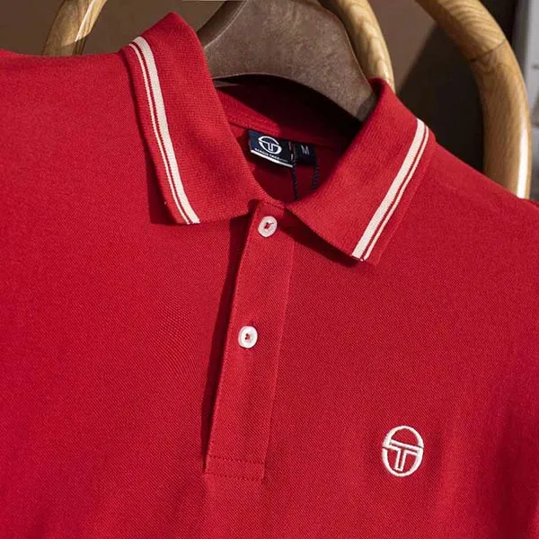 Áo Polo Nam Sergio Tacchini Viền Cổ Màu Đỏ Tươi Size L