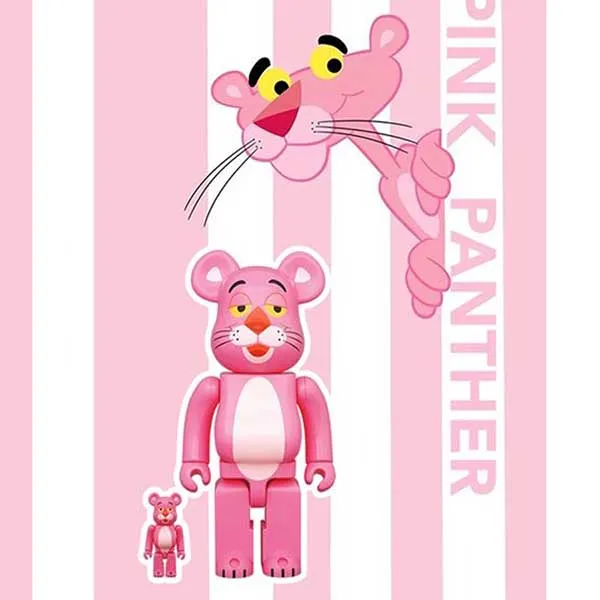 Đồ Chơi Mô Hình Bearbrick Pink Panther Màu Hồng Size 100% + 400% - 1