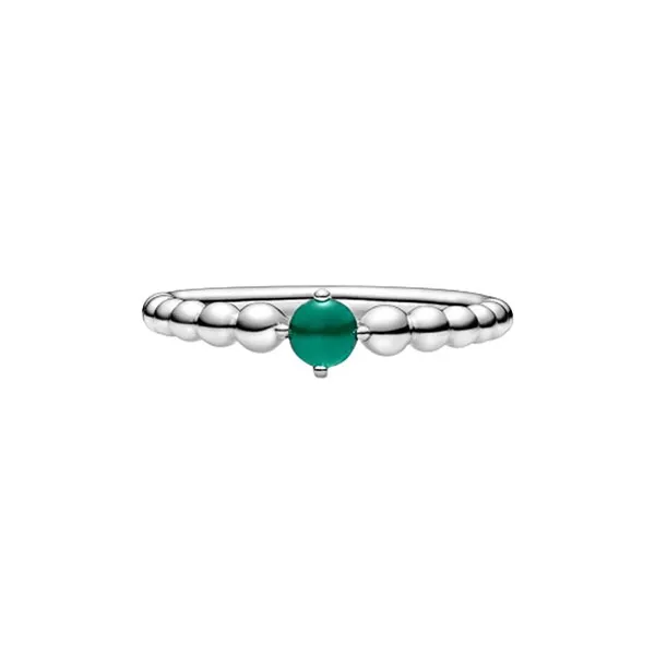 Nhẫn Pandora May Rainforest Green Beaded Ring Màu Bạc Đính Pha Lê Xanh Green