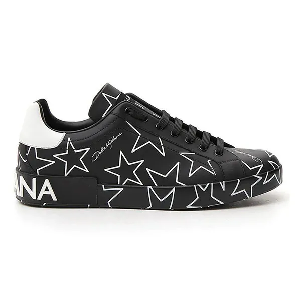 Giày Thể Thao Dolce & Gabbana D&G Nappa Portofino Sneakers With Mixed Star Print Màu Đen Size 39 N-DG - Giày - Vua Hàng Hiệu