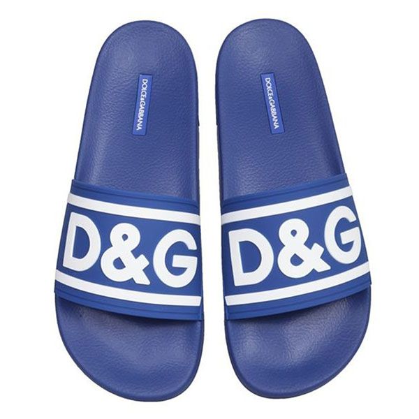 Dép Dolce & Gabbana D&G Slide Sandals With Logo Màu Xanh Blue - 3
