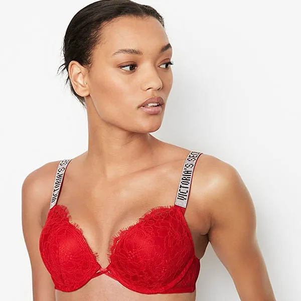Áo Lót Victoria's Secret Bombshell Ren Dây Đá Chữ Logo 403419QD4 Màu Đỏ Size 32A