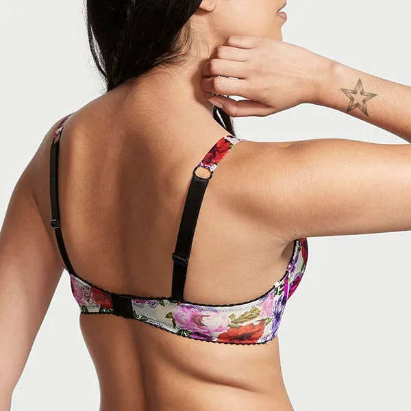 Áo Lót Victoria's Secret Very Sexy Đính Đá, Nâng Nhiều 997154QCN Màu Trắng Họa Tiết Hoa Size 32B