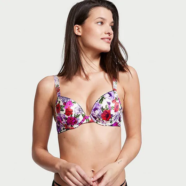 Áo Lót Victoria's Secret Very Sexy Đính Đá, Nâng Nhiều 997154QCN Màu Trắng Họa Tiết Hoa Size 32B