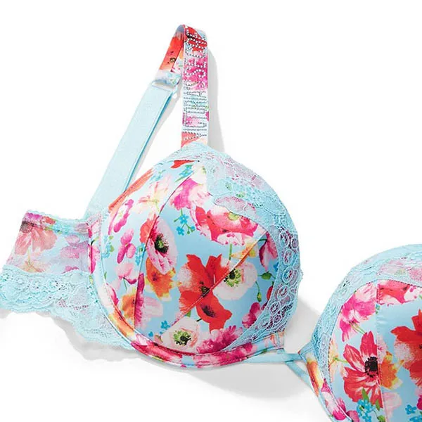 Áo Lót Victoria's Secret Bombshell Push-Up Bra Satin Phối Ren, Hoa 128236QCN Màu Xanh Size 32B - Thời trang - Vua Hàng Hiệu