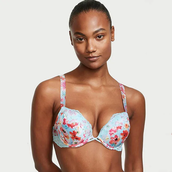Áo Lót Victoria's Secret Bombshell Push-Up Bra Satin Phối Ren, Hoa 128236QCN Màu Xanh Size 32B - Thời trang - Vua Hàng Hiệu