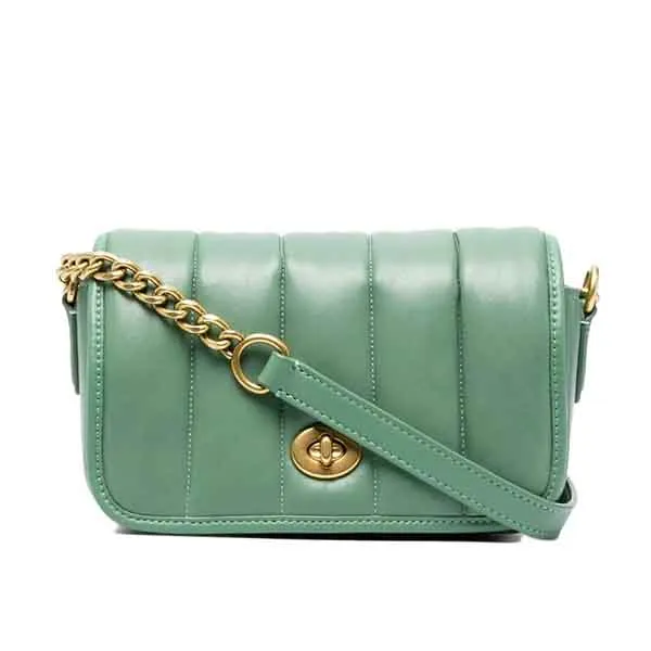 Túi Đeo Chéo Coach Mint Green Quilted Leather Dinky Shoulder Bag Màu Xanh Lá - Túi xách - Vua Hàng Hiệu
