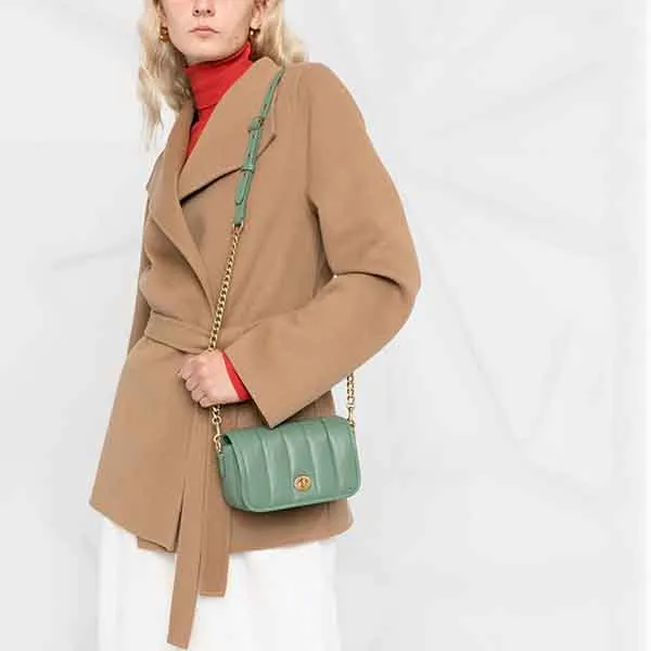 Túi Đeo Chéo Coach Mint Green Quilted Leather Dinky Shoulder Bag Màu Xanh Lá - Túi xách - Vua Hàng Hiệu