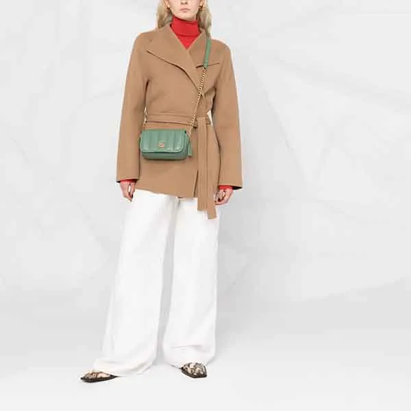 Túi Đeo Chéo Coach Mint Green Quilted Leather Dinky Shoulder Bag Màu Xanh Lá - Túi xách - Vua Hàng Hiệu