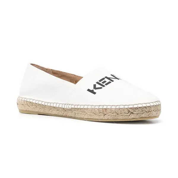 Giày Slip On Kenzo Logo Canvas Espadrilles Màu Trắng