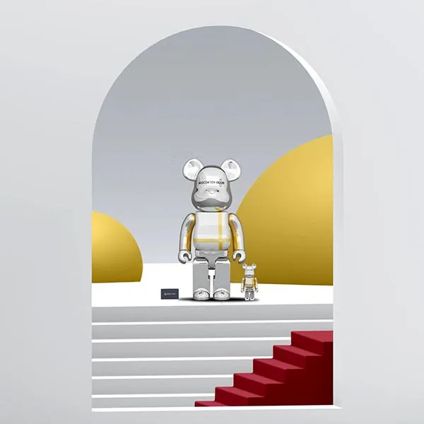 Đồ Chơi Mô Hình Bearbrick Medicom Toy Plus Silver Chrome Version Màu Bạc Size 100% + 400% - Đồ chơi mô hình - Vua Hàng Hiệu
