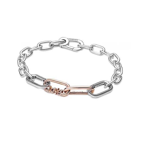 Hạt Vòng Charm Pandora Me Styling Love Word Link 789686C00 Màu Vàng Hồng