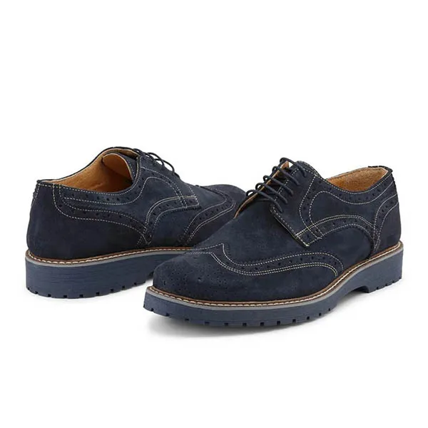 Giày Tây Nam Duca Di Morrone Da Lộn TANCREDI_BLU Màu Xanh Navy Size 40
