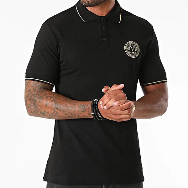 Áo Polo Versace Jeans Couture Branded Polo In Black 71GAGT01 CJ01T G89 Màu Đen Size M