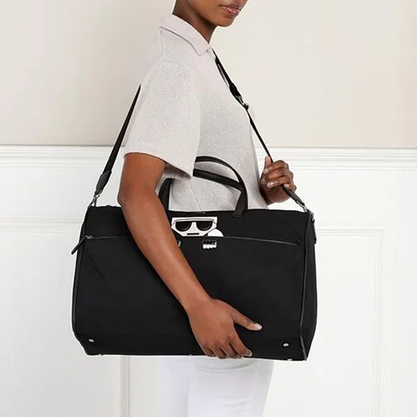 Túi Du Lịch Karl Lagerfeld K/Kocktail Nylon Weekender Bag Màu Đen - Túi xách - Vua Hàng Hiệu