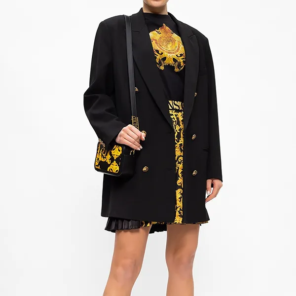 Áo Phông Versace Jeans Couture Rococo Crystal Motif T-shirt B2HWA730 30454 899 Màu Đen