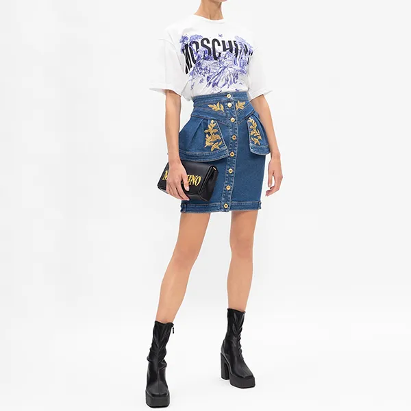 Áo Phông Moschino Logo T-Shirt A0707 5440 1001 Màu Trắng Size XS
