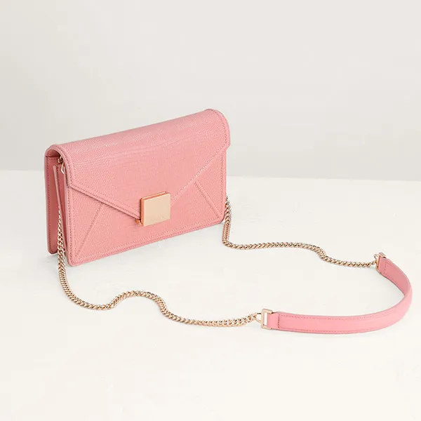 Túi Đeo Chéo Pedro Lizard-Effect Leather Shoulder Bag Pink 36500003 Màu Hồng - Túi xách - Vua Hàng Hiệu