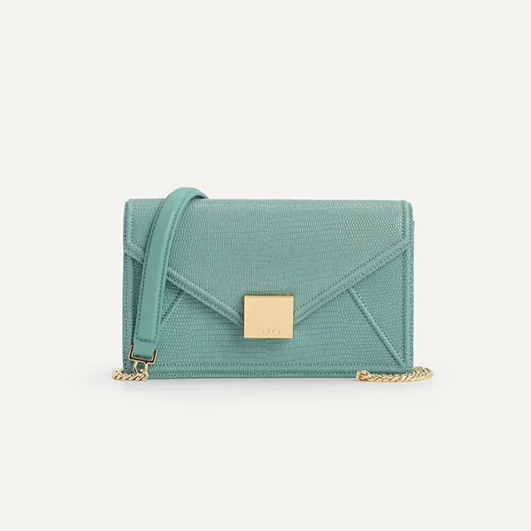 Túi Đeo Chéo Pedro Lizard-Effect Leather Shoulder Bag Turquoise 36500003 Màu Xanh Ngọc